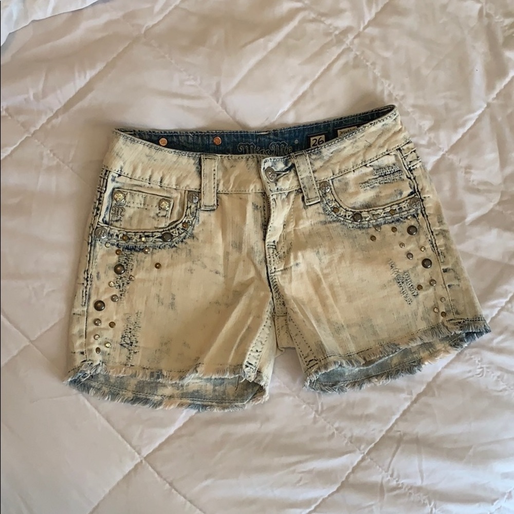 Miss Me White Wash Jean Shorts